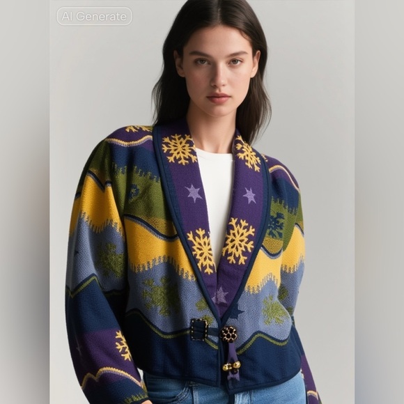 VINTAGE FLASHBACK Southwestern Style Blazer, Size Medium - Picture 11 of 11